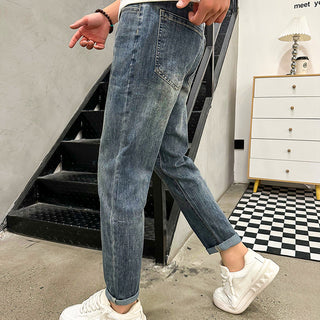 Men's Jeans Retro Blue Trendy Slim Fit Skinny Phosgene