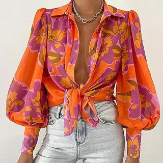 New Print Women's Fashion Button Shirt Phosgene