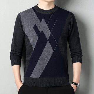 Men's Loose Multicolor Round Neck Warm Sweater Phosgene