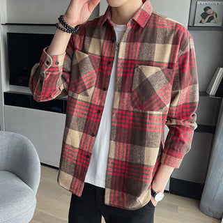 Men's Versatile Casual Loose Brushed Soft Shirt Coat Phosgene