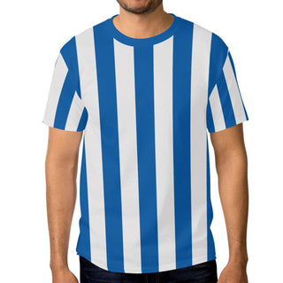 Men's 3D Printed Striped Color-block Crew Neck Short Sleeve Phosgene