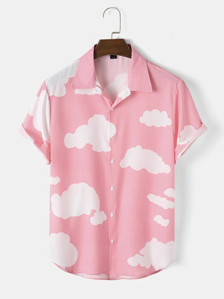 Men's Casual Multi-cloud Short-sleeved Shirt Phosgene