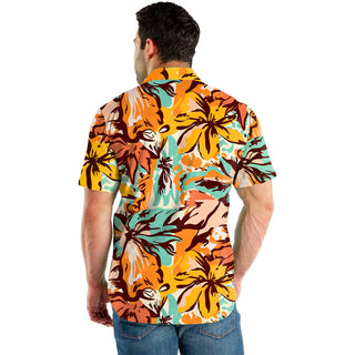 Men's Digital Printing Seaside Vacation Beach Pants Shirt Two-piece Set Phosgene