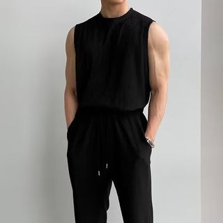 Men's Summer Tank Top Sleeveless T-shirt Sportswear Two-piece Suit Phosgene