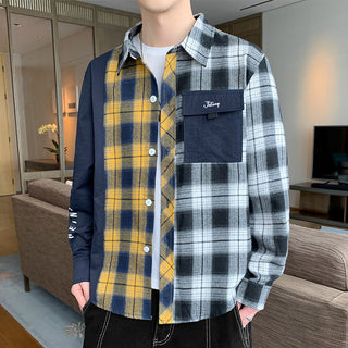 Hong Kong Style Workwear Shirt Men's Long Sleeve Casual Phosgene