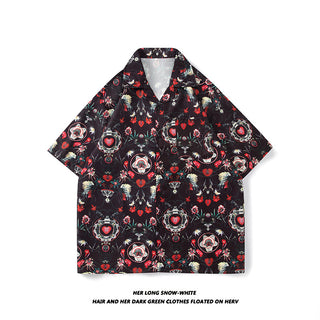 Men's And Women's Retro Hong Kong Style Beach Printed Shirt Phosgene