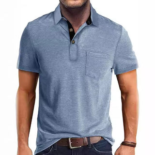 Summer Men's Clothing Short Sleeve Lapel T-shirt Phosgene