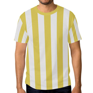 Men's 3D Printed Striped Color-block Crew Neck Short Sleeve Phosgene