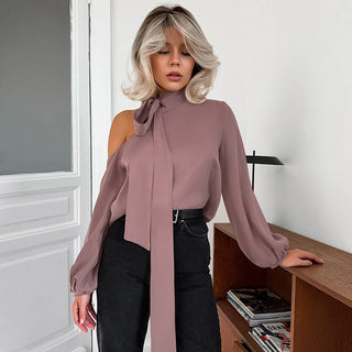 Women's Off-the-shoulder Irregular Collar Shirt Phosgene