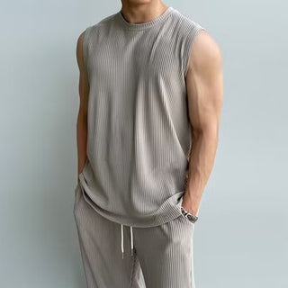 Men's Summer Tank Top Sleeveless T-shirt Sportswear Two-piece Suit Phosgene