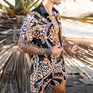 Digital Printed Beach Short Sleeve Shorts Phosgene