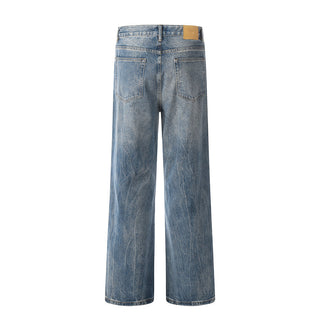 Washed Wide-leg Jeans Men's Loose Phosgene