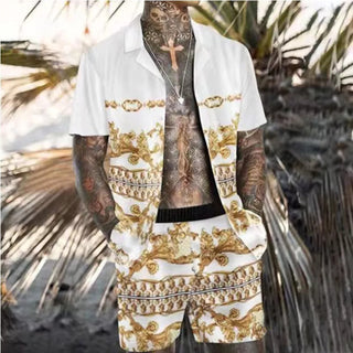 Digital Printed Beach Short Sleeve Shorts Phosgene