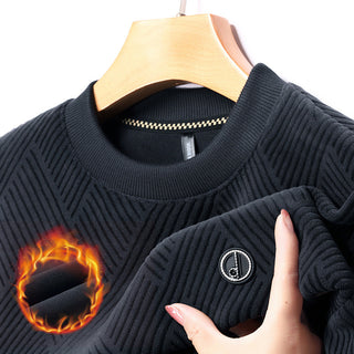 Men's Fleece-lined Thick Round Neck Thermal Bottoming Shirt Phosgene