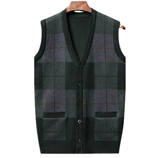 Men's Casual Loose Chicken Core Collar Knitted Vest Phosgene