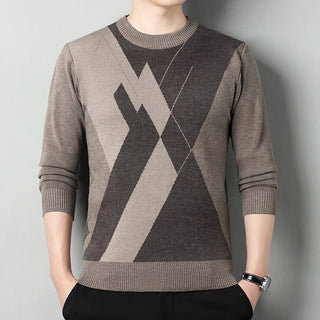 Men's Loose Multicolor Round Neck Warm Sweater Phosgene