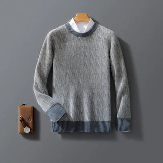 Pure Wool Men's Round Neck Loose Pullover Knitwear Business Thickened Underwear Sweater Phosgene