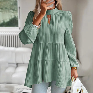 Shirt Women's Independent Stand Elegant Long-sleeved Top Phosgene