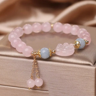 Special-interest Design Sweet Pink Crystal Cat's Paw Bracelet Phosgene