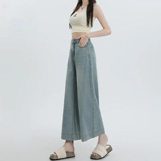 Straight Pear Shapes Ice Silk Wide-leg Pants Phosgene