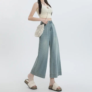 Straight Pear Shapes Ice Silk Wide-leg Pants Phosgene