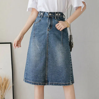 Summer Design Denim Skirt Mid-length Phosgene