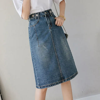 Summer Design Denim Skirt Mid-length Phosgene