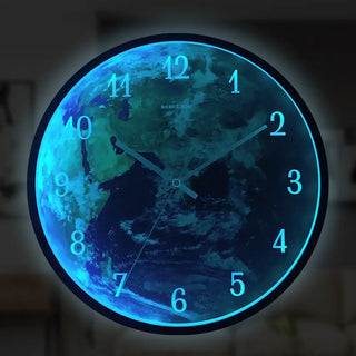 Voice-activated Induction LED Night Light Wall Clock Creative Luminous Wall Clock Phosgene