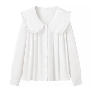 Women's Doll Collar Long-sleeved Casual Shirt Phosgene