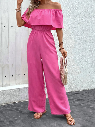 Women's Fashion Off-shoulder Solid Color Jumpsuit Phosgene