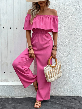 Women's Fashion Off-shoulder Solid Color Jumpsuit Phosgene