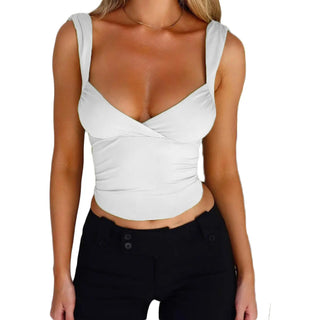 Women's Fashion Suspenders Top V-neck Backless T-shirt Vest Phosgene