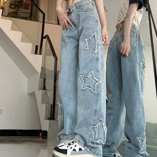 Women's Fashionable American Retro High Street Jeans Phosgene