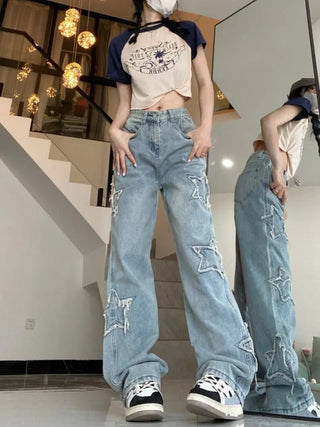 Women's Fashionable American Retro High Street Jeans Phosgene