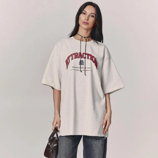 Women's Letter Printed T-shirt Loose Shoulder Phosgene