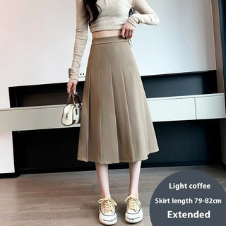 Women's Retro Skirt Khaki Autumn And Winter New Loose High Waist Phosgene