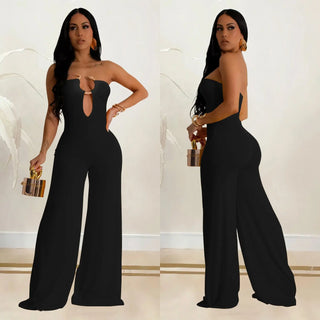 Women's Solid Color Fashion Trousers Jumpsuit Phosgene