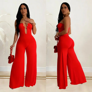 Women's Solid Color Fashion Trousers Jumpsuit Phosgene