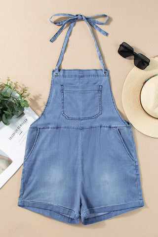 Women's Solid Color Sleeveless Casual All-match Jumpsuit Phosgene