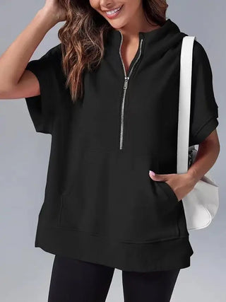 Women's Three-point Short-sleeved Hooded Sweater Phosgene