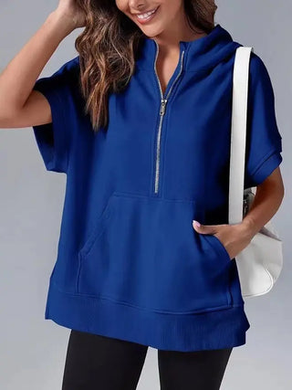 Women's Three-point Short-sleeved Hooded Sweater Phosgene