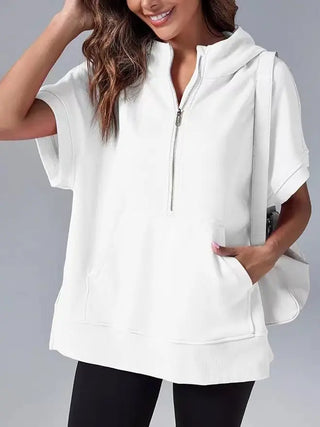 Women's Three-point Short-sleeved Hooded Sweater Phosgene