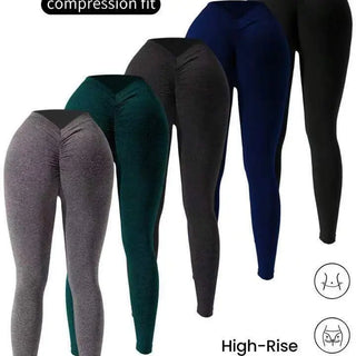 Women's V-waist Double Hip Lifting Outdoor Sport Running Training Tights Phosgene