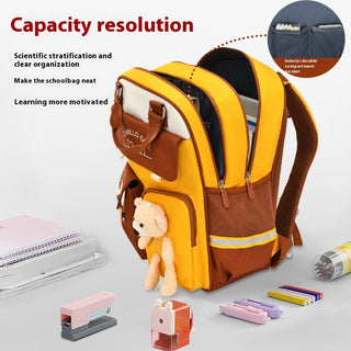 Lightweight Breathable Primary Student Schoolbag Multi-pocket Good-looking - Phosgene