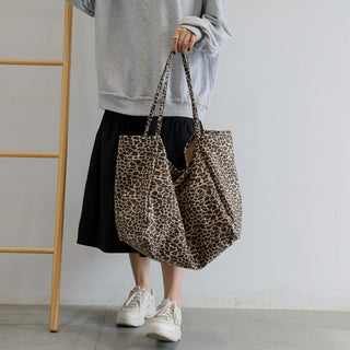 Leopard-print Shoulder Idle Style Leisure Shopping Bag - Phosgene