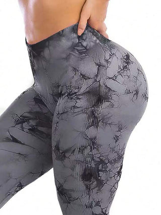 Tie Dye Peach Hip Seamless Yoga Pants High Waist Workout Women Phosgene