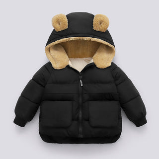 Children S Autumn And Winter Short Thick Hooded Warm Jacket - Phosgene