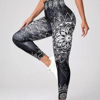 Ink Printing Yoga Trousers Fashion Slim Women's Skinny Pants - Phosgene