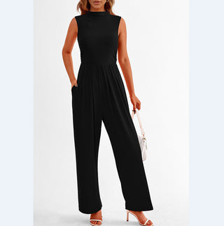 Women's Sleeveless Solid Color Casual Jumpsuit Phosgene