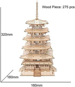 Robotime Five-storied Pagoda 3D Wooden Puzzle Toys For Children Kids Birthday Gift TGN02 - Phosgene